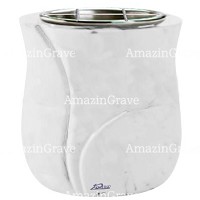 Flowers pot Charme 19cm - 7,5in In Sivec marble, steel inner