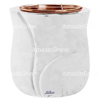 Vasca portafiori Charme 19cm In marmo Sivec, interno in rame