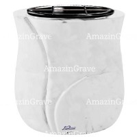 Flowers pot Charme 19cm - 7,5in In Sivec marble, plastic inner