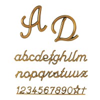 Letras y números Itálico Lasef, en varios tamaños Una pieza soldada de bronce