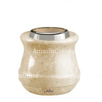 Base de lámpara votiva Calyx 10cm En marmol de Trani, con casquillo de acero