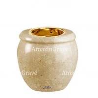 Basis von grablampe Amphòra 10cm Trani Marmor, mit goldfarben Einbauring