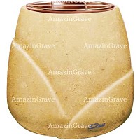 Flowers pot Liberti 19cm - 7,5in In Trani marble, copper inner