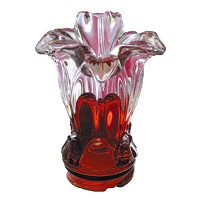 Red crystal lily 10,5cm - 4in Decorative flameshade for lamps