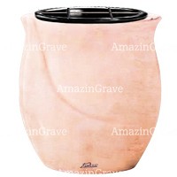 Flowers pot Gondola 19cm - 7,5in In Rosa Bellissimo marble, plastic inner