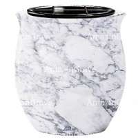 Flowers pot Gondola 19cm - 7,5in In Carrara marble, plastic inner