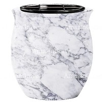 Jardinière Gondola 19cm En marbre Carrara, intérieur en plastique