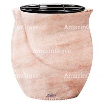 Flowers pot Gondola 19cm - 7,5in In Pink Portugal marble, plastic inner