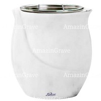 Vasca portafiori Gondola 19cm In marmo Sivec, interno in acciaio