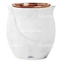 Flowers pot Gondola 19cm - 7,5in In Sivec marble, copper inner