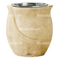 Flowers pot Gondola 19cm - 7,5in In Trani marble, steel inner