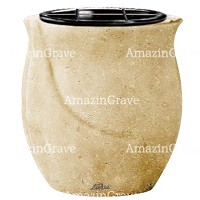 Flowers pot Gondola 19cm - 7,5in In Trani marble, plastic inner