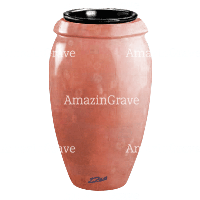 Vase à fleurs Amphòra 20cm En marbre Rosa Bellissimo, intérieur en plastique