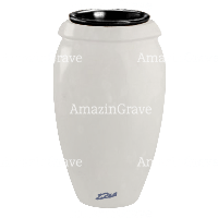 Grabvase Amphòra 20cm Reinweiss Marmor, Kunststoff Innen