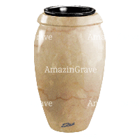 Vaso portafiori Amphòra 20cm In marmo di Botticino, interno in plastica