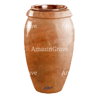 Flower vase Amphòra 20cm - 8in In Pink Portugal marble, copper inner