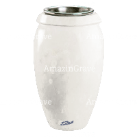 Vaso portafiori Amphòra 20cm In marmo Sivec, interno in acciaio