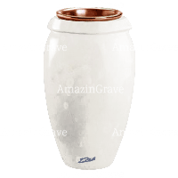 Vaso portafiori Amphòra 20cm In marmo Sivec, interno in rame