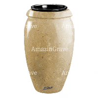 Vaso portafiori Amphòra 20cm In marmo di Trani, interno in plastica