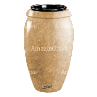 Vase à fleurs Amphòra 20cm En marbre Travertino, intérieur en plastique