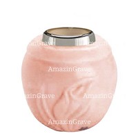 Base per lampada votiva Calla 10cm In marmo Rosa Bellissimo, con ghiera in acciaio