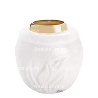 Base for grave lamp Calla 10cm - 4in In Sivec marble, with recessed golden ferrule