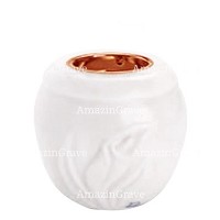 Base for grave lamp Calla 10cm - 4in In Sivec marble, with recessed copper ferrule