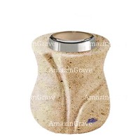 Base for grave lamp Charme 10cm - 4in In Calizia marble, with steel ferrule