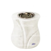 Base for grave lamp Charme 10cm - 4in In Sivec marble, with recessed nickel plated ferrule
