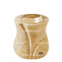 Base for grave lamp Charme 10cm - 4in In Trani marble, with golden steel ferrule