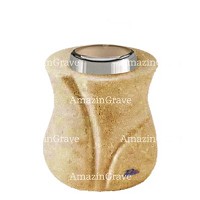 Base for grave lamp Charme 10cm - 4in In Trani marble, with steel ferrule