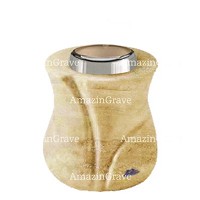 Base for grave lamp Charme 10cm - 4in In Travertino marble, with steel ferrule