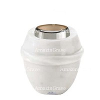 Base for grave lamp Chordé 10cm - 4in In Pure white marble, with steel ferrule