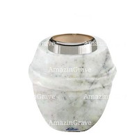 Basis von grablampe Chordé 10cm Carrara Marmor, mit stahl ring