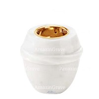 Base for grave lamp Chordé 10cm - 4in In Sivec marble, with golden steel ferrule