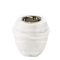 Base for grave lamp Chordé 10cm - 4in In Sivec marble, with recessed nickel plated ferrule