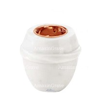 Base for grave lamp Chordé 10cm - 4in In Sivec marble, with recessed copper ferrule