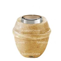 Base for grave lamp Chordé 10cm - 4in In Trani marble, with steel ferrule