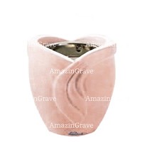 Base per lampada votiva Gres 10cm In marmo Rosa Bellissimo, con ghiera a incasso nichelata