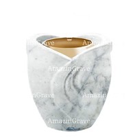 Basis von grablampe Gres 10cm Carrara Marmor, mit goldfarben stahl ring