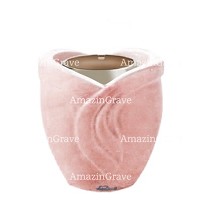 Base for grave lamp Gres 10cm - 4in In Pink Portugal marble, with steel ferrule