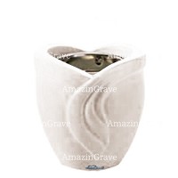 Base for grave lamp Gres 10cm - 4in In Sivec marble, with recessed nickel plated ferrule