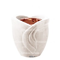 Base for grave lamp Gres 10cm - 4in In Sivec marble, with recessed copper ferrule