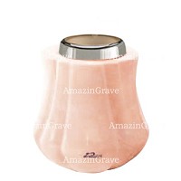 Base for grave lamp Leggiadra 10cm - 4in In Rosa Bellissimo marble, with steel ferrule