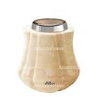 Base for grave lamp Leggiadra 10cm - 4in In Botticino marble, with steel ferrule