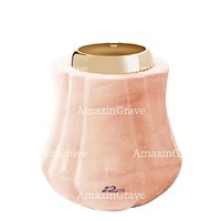 Base de lámpara votiva Leggiadra 10cm En marmol Rosa Portugal, con casquillo de acero dorado