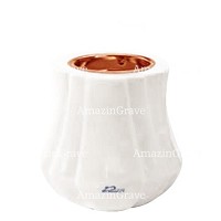 Base for grave lamp Leggiadra 10cm - 4in In Sivec marble, with recessed copper ferrule