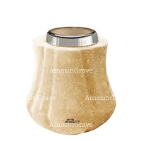 Base for grave lamp Leggiadra 10cm - 4in In Trani marble, with steel ferrule