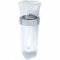 Orchid stand 10cm-3,9in In glass with chromed steel wing, wall attached 50340/CR