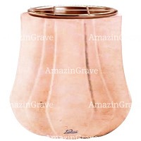 Vasca portafiori Leggiadra 19cm In marmo Rosa Bellissimo, interno in rame